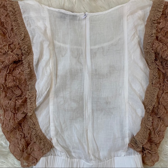Barok linen ruffle lace shorts boho romper small - Picture 13 of 13